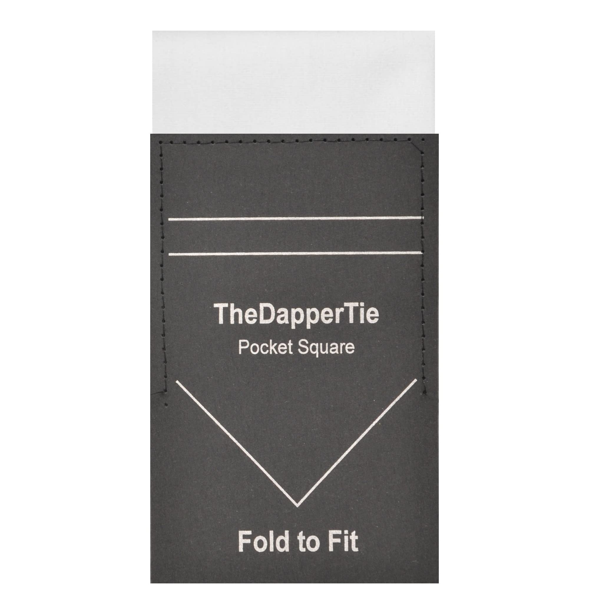 TheDapperTie - Men's White Cotton Flat Pre Folded Pocket Square on Card