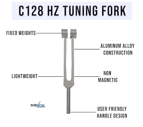 SURGICAL ONLINE Medical-Grade C128 Hz Tuning Fork - Fixed Weights, Non-Magnetic, Lightweight, Portable, Corrosion Resistant, Extra Long Handle