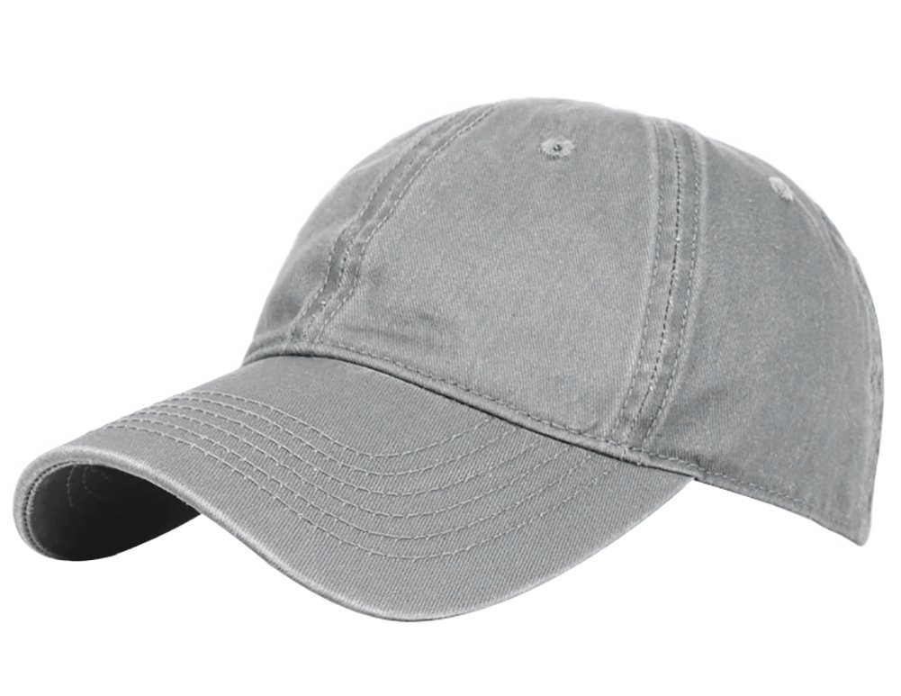 Glamorstar Classic Unisex Baseball Cap Adjustable Washed Dyed Cotton Ball Hat Grey