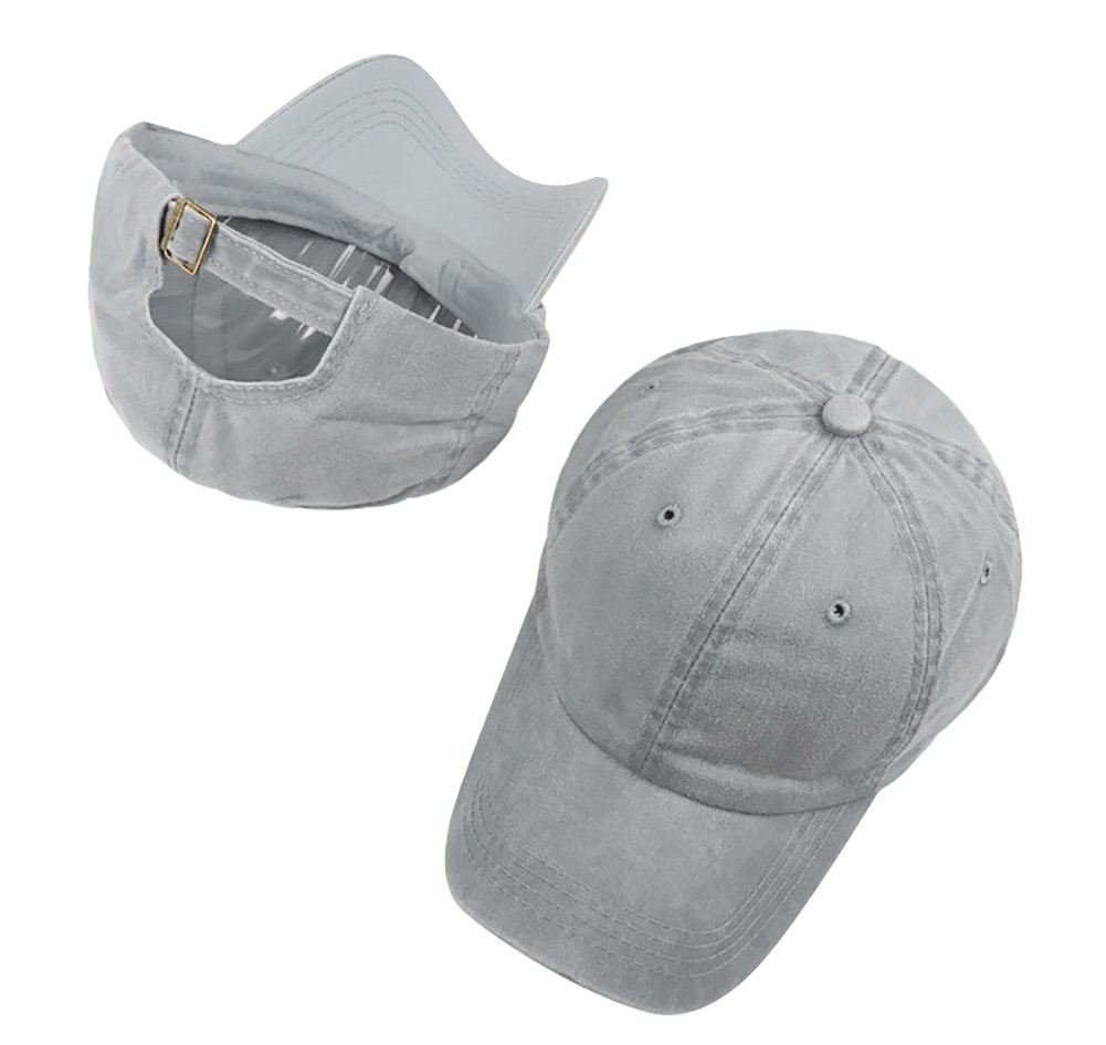 Glamorstar Classic Unisex Baseball Cap Adjustable Washed Dyed Cotton Ball Hat Grey