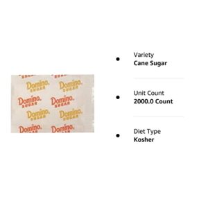 Domino Premium Pure Cane Granulated Sugar Packets, 2000 Count (Pack of 1)