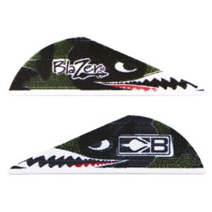 bohning true color 2" blazer vanes flying tiger shark = blazer vane, 36pk, black