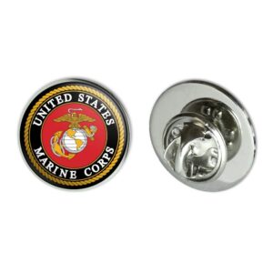 Marines USMC Emblem Black Yellow Red Officially Licensed Metal 0.75" Lapel Hat Pin Tie Tack Pinback