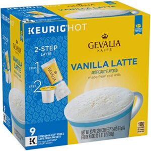 Gevalia Vanilla Latte Keurig K Cup Coffee Pods & Froth Packets (9 Count)