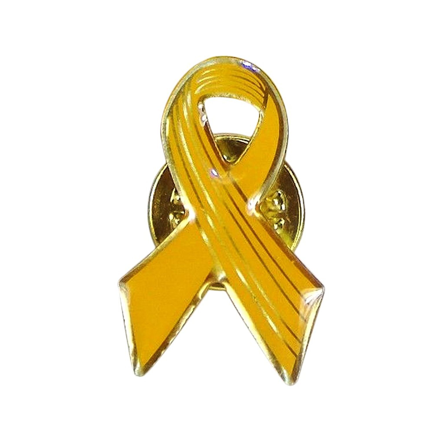 20 Pcs - Yellow Awareness Ribbon Lapel Pins - Gold Tone Metal with Enamel Coating: Show Your Support for Troops, Cancer Awareness, and Charitable Causes