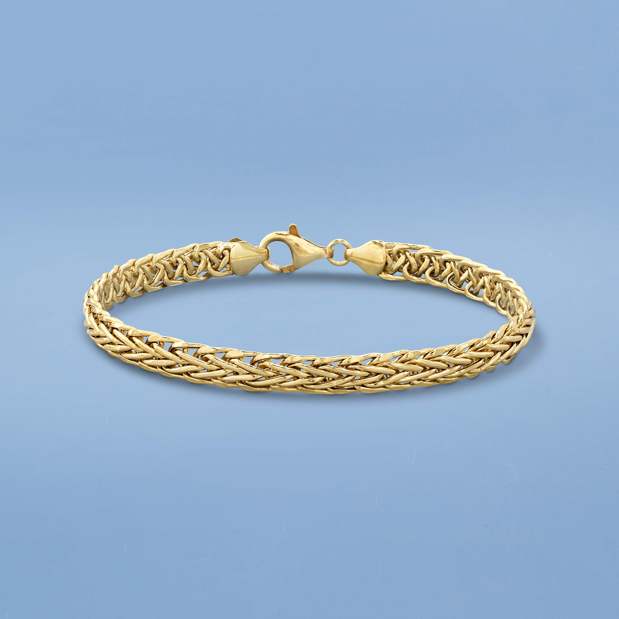 Ross-Simons 18kt Yellow Gold Wheat-Link Bracelet. 7 inches