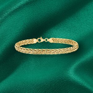 Ross-Simons 18kt Yellow Gold Wheat-Link Bracelet. 7 inches