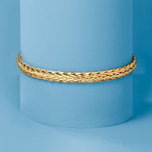 Ross-Simons 18kt Yellow Gold Wheat-Link Bracelet. 7 inches