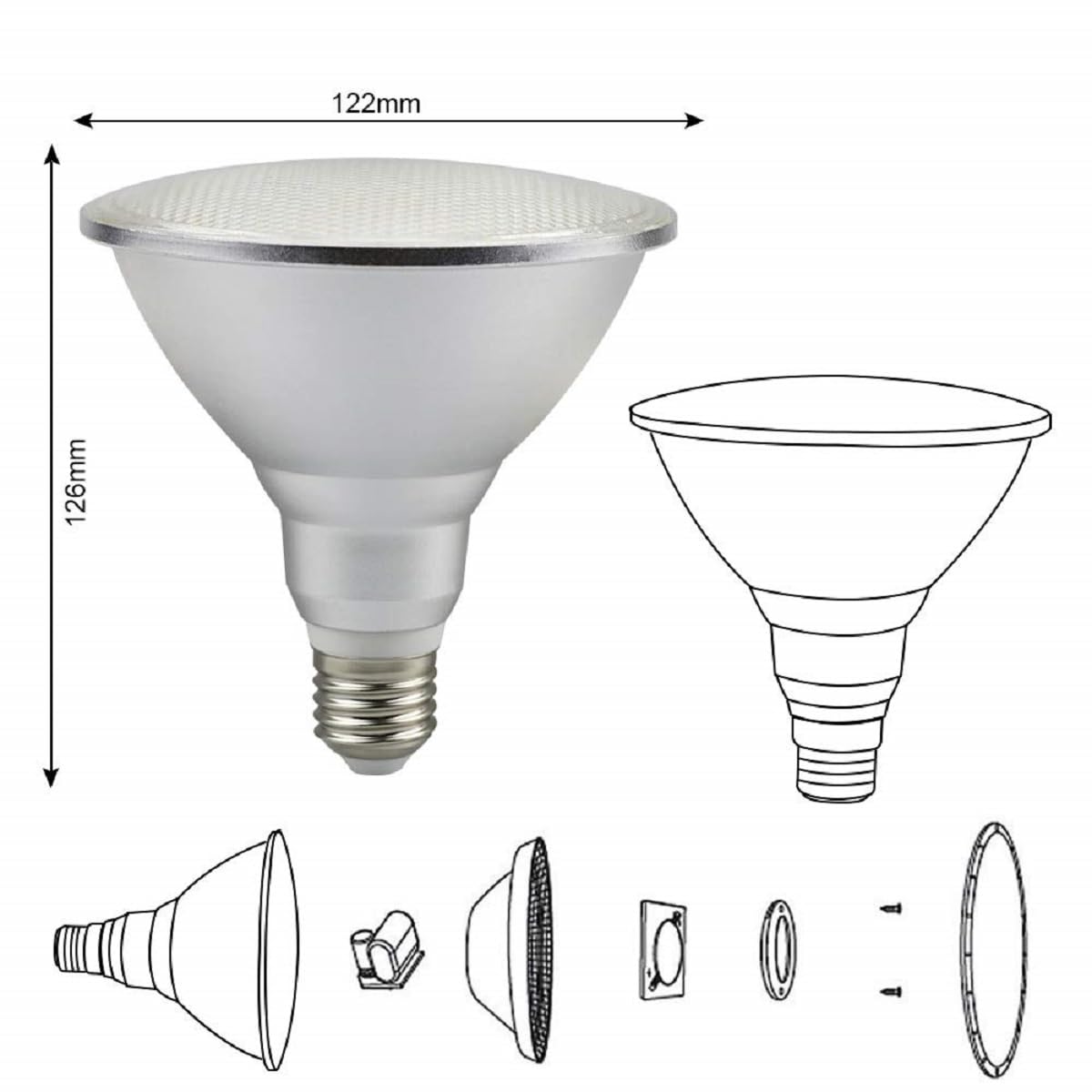 RAYWAY Par38 RGB LED Light Bulbs LED bulbs 30W RGB Warm White,Waterproof Outdoor and Indoor Spotlight Bulb,E27 Floodlight with Remote for Holiday Party Courtyard Decoration