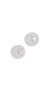 kate spade new york bright ideas pave halo silver stud earrings