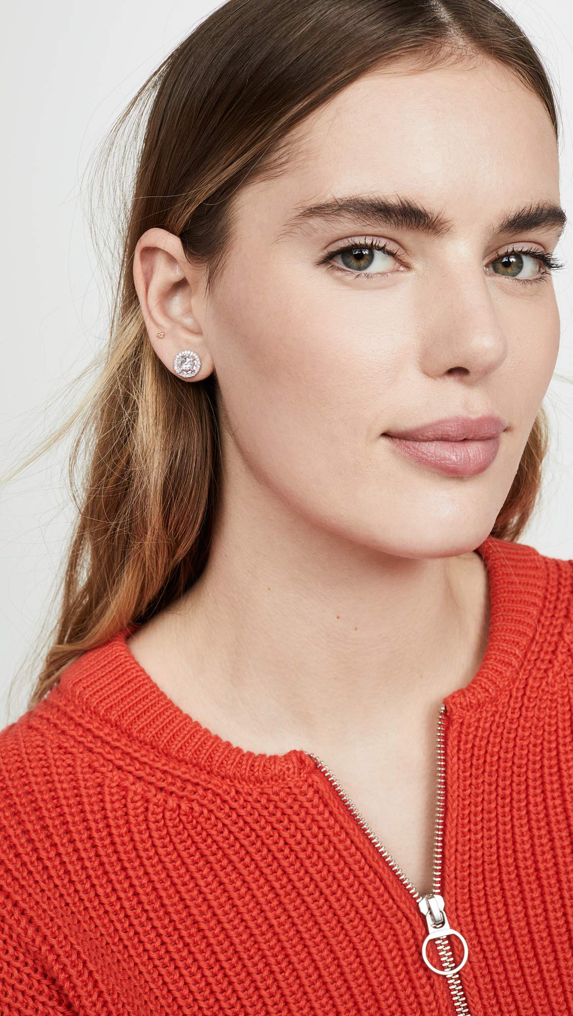 kate spade new york Bright Ideas Pave Halo Silver Stud Earrings