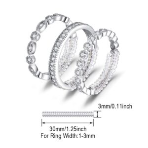 JewelryPalace 14K Gold Plated 925 Sterling Silver Rings for Women, Cubic Zirconia Promise Rings for Her, Stackable Wedding Bands Rings for Women Set Size 7