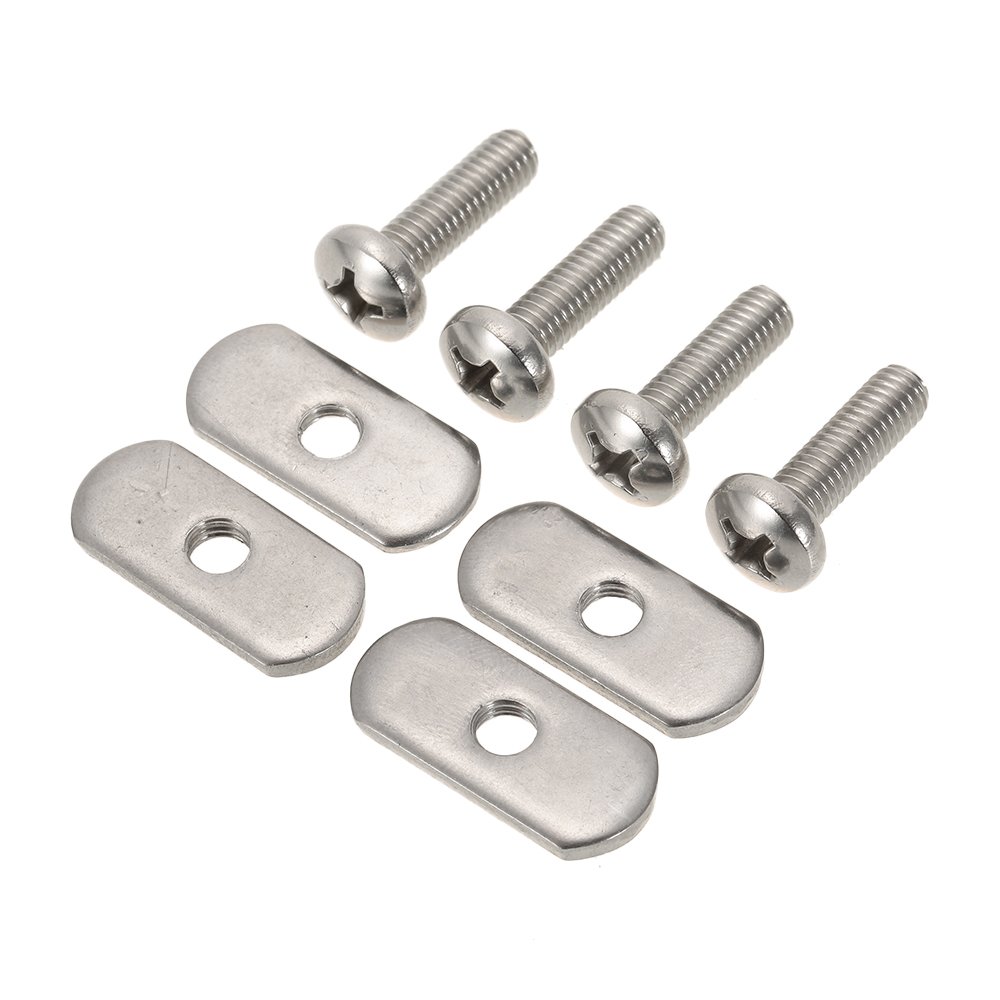 Lixada 4 Stainless Steel Kayak Rail/Track Screws & Track Nuts Hardware Gear Mounting Replacement Kit for Kayaks Canoes Boats Rails