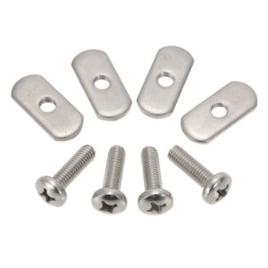 Lixada 4 Stainless Steel Kayak Rail/Track Screws & Track Nuts Hardware Gear Mounting Replacement Kit for Kayaks Canoes Boats Rails