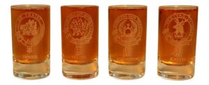 collins glencairn clan crest crystal dram tot glass - innes irvine johnston keith