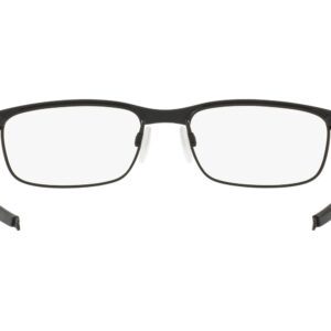 Oakley Men's Ox3222 Steel Plate Rectangular Prescription Eyeglass Frames, Powder Coal/Demo Lens, 52 mm