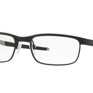 Oakley Men's Ox3222 Steel Plate Rectangular Prescription Eyeglass Frames, Powder Coal/Demo Lens, 52 mm