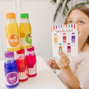 Melissa & Doug Tip & Sip Toy Juice Bottles and Activity Card (6 Pcs) - Pretend Play Food Set, Play Kitchen Food For Ages 3+