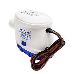 MAXZONE Automatic Submersible Boat Bilge Water Pump 12v 1100gph Auto with Float Switch (Blue - Automatic)