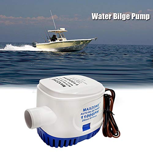 MAXZONE Automatic Submersible Boat Bilge Water Pump 12v 1100gph Auto with Float Switch (Blue - Automatic)