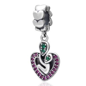 ABAOLA I Love You More Charm 925 Sterling Silver Heart&Love Beads fit for Fashion Charms Bracelets (I Love You More)