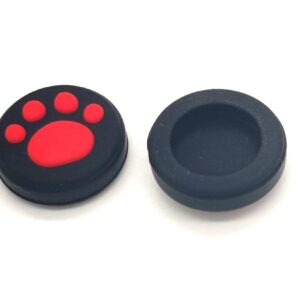 2 x Silicone Analog Controller Thumb Stick Joystick Grips Cap for Nintendo Switch NS/Switch Lite Controller Joy-Con ThumbStick Cute Cat Paw Claw (Red)