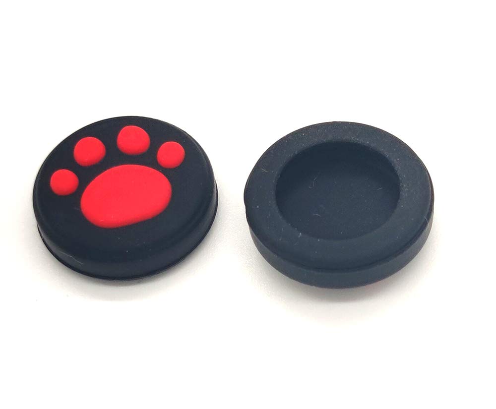 2 x Silicone Analog Controller Thumb Stick Joystick Grips Cap for Nintendo Switch NS/Switch Lite Controller Joy-Con ThumbStick Cute Cat Paw Claw (Red)