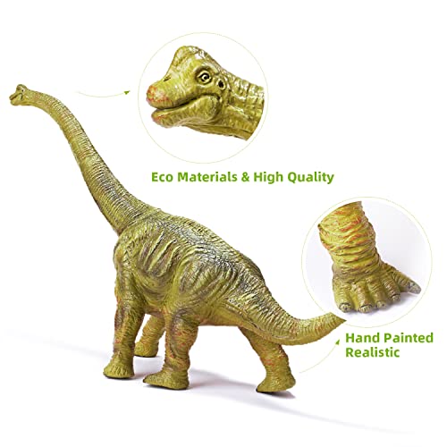 RECUR 13" Brachiosaurus Dinosaur Toys Jurassic Figure Toy for Kids World Safe Odorless Hand-Painted Figurines Realistic Design Replica Collectors Gift Ages 3 +