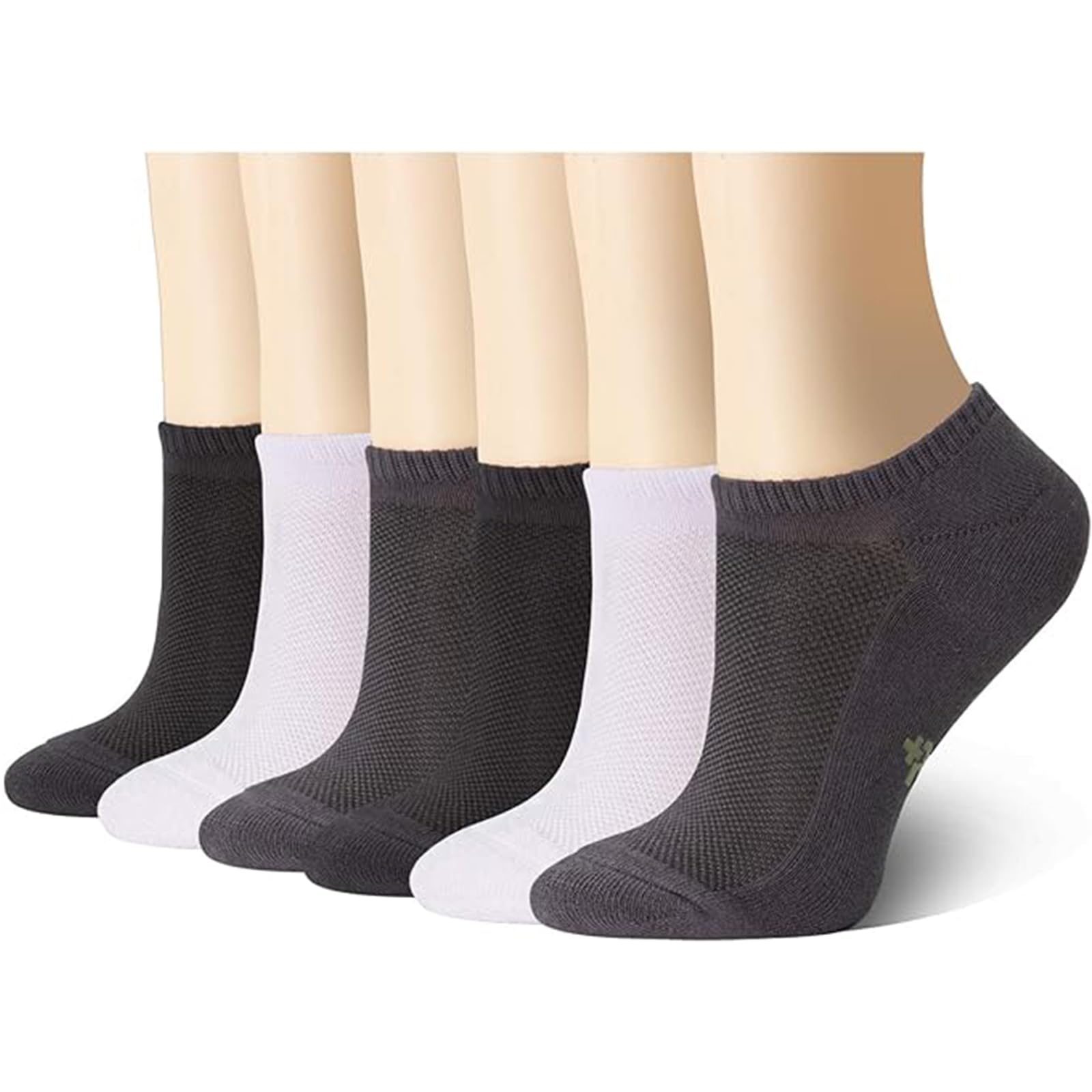 +MD Ultra Soft Athletic Running Socks for Women and Men, Cushioned Moisture Wicking No Show Short Casual Sports Socks-6 Pairs, 2Black/2White/2Grey9-11