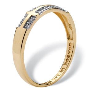 PalmBeach Yellow Gold-plated Sterling Silver Genuine Diamond Accent Sideways Cross Ring Sizes 6-16 Size 9