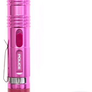 POLICE M12 Aluminum Stun Gun with LED Flashlight, Pink