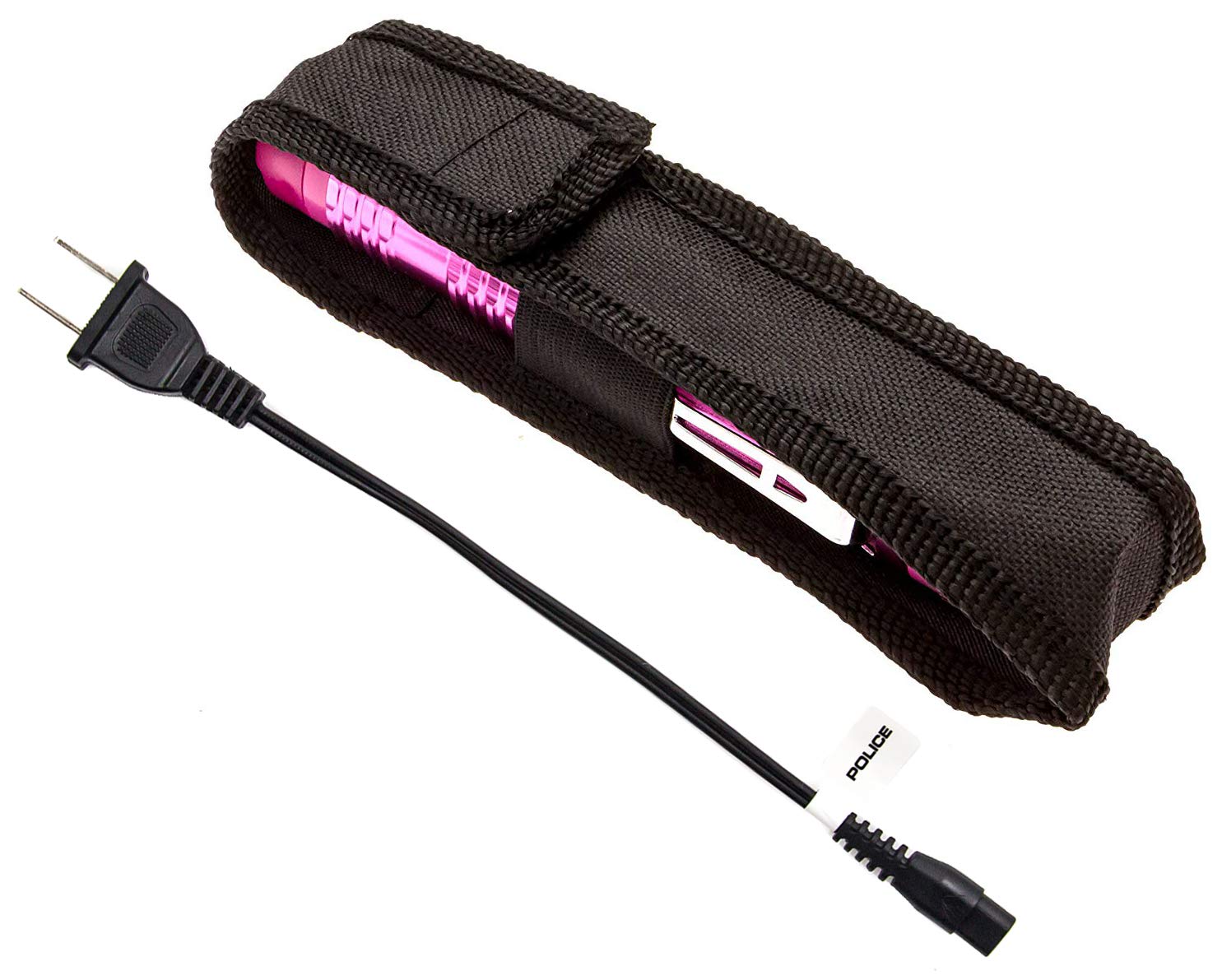 POLICE M12 Aluminum Stun Gun with LED Flashlight, Pink