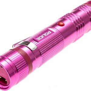 POLICE M12 Aluminum Stun Gun with LED Flashlight, Pink