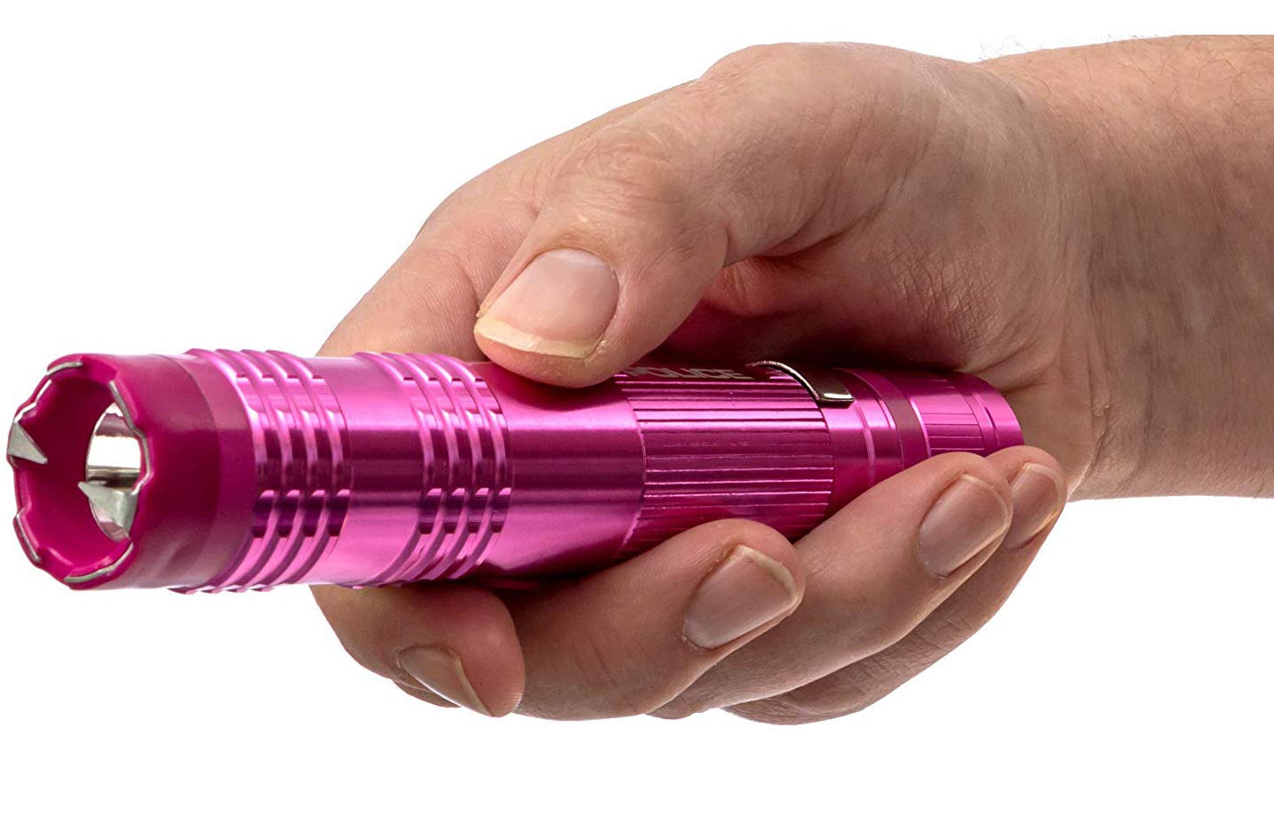 POLICE M12 Aluminum Stun Gun with LED Flashlight, Pink