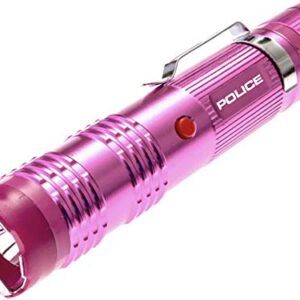 POLICE M12 Aluminum Stun Gun with LED Flashlight, Pink