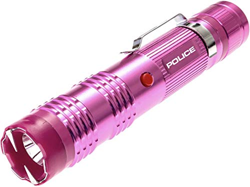 POLICE M12 Aluminum Stun Gun with LED Flashlight, Pink