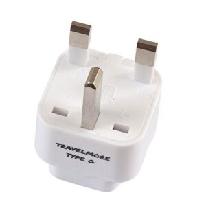 2 Pack UK Travel Adapter for Type G Plug - Works with Electrical Outlets in United Kingdom, Hong Kong, Ireland, Great Britain, Scotland, England, London, Dublin & More