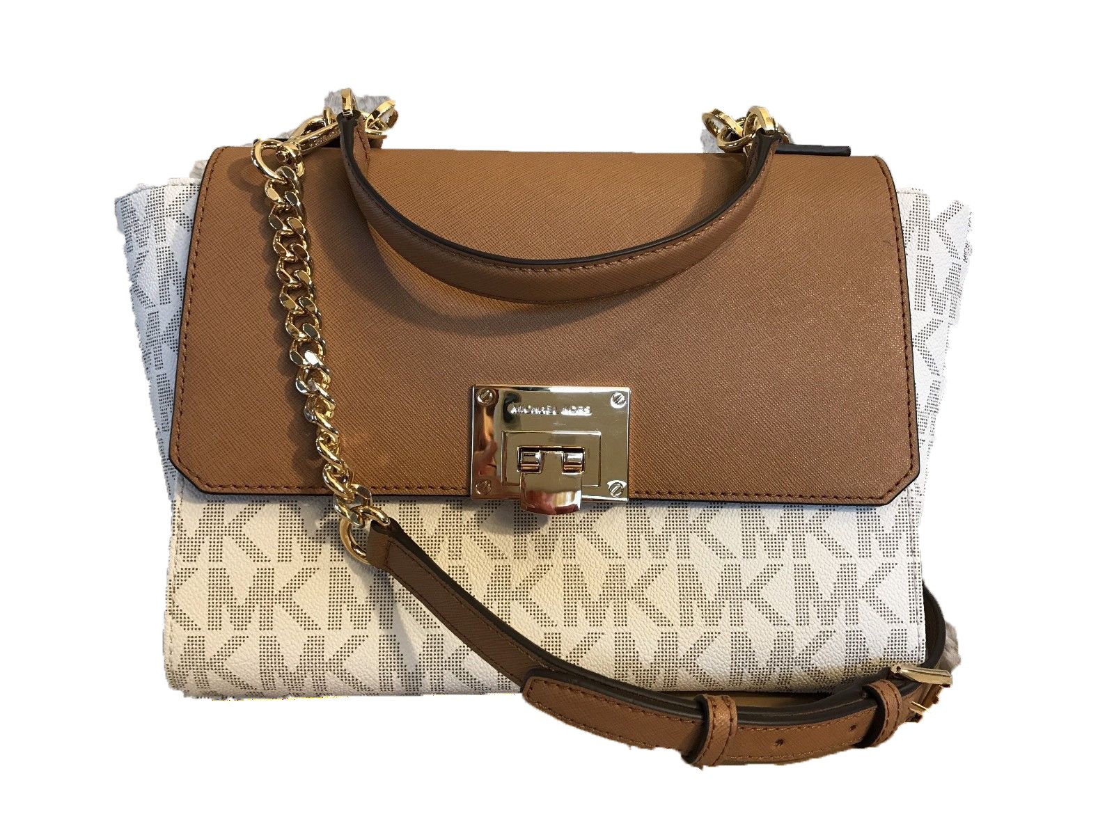 Michael Kors Tina MD Satchel Vanilla PVC