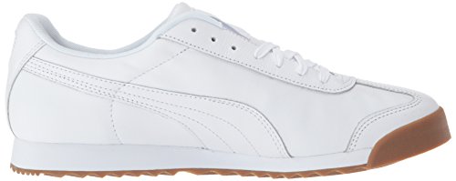 PUMA Mens Roma Sneaker, PUMA Mens White-PUMA Mens Team Gold, 9.5