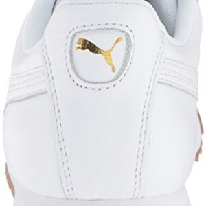 PUMA Mens Roma Sneaker, PUMA Mens White-PUMA Mens Team Gold, 9.5