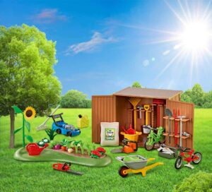 playmobil add on #6558 tool shed with garden - new factory sealed