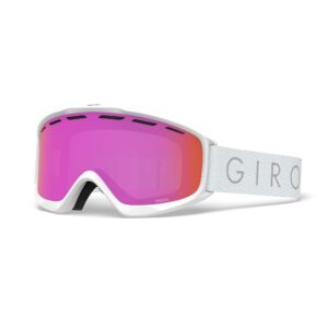 giro index otg adult snow goggles - white core light strap with amber pink lens (2021)