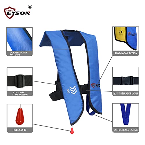 Eyson Inflatable Life Jacket Life Vest Basic Manual (709 Blue Manual)