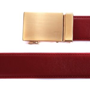 Tonywell Men's Leather Ratchet Belt with Automatic Buckle, 1 3/8" Wide, Trim to Fit Dress Casual Belts