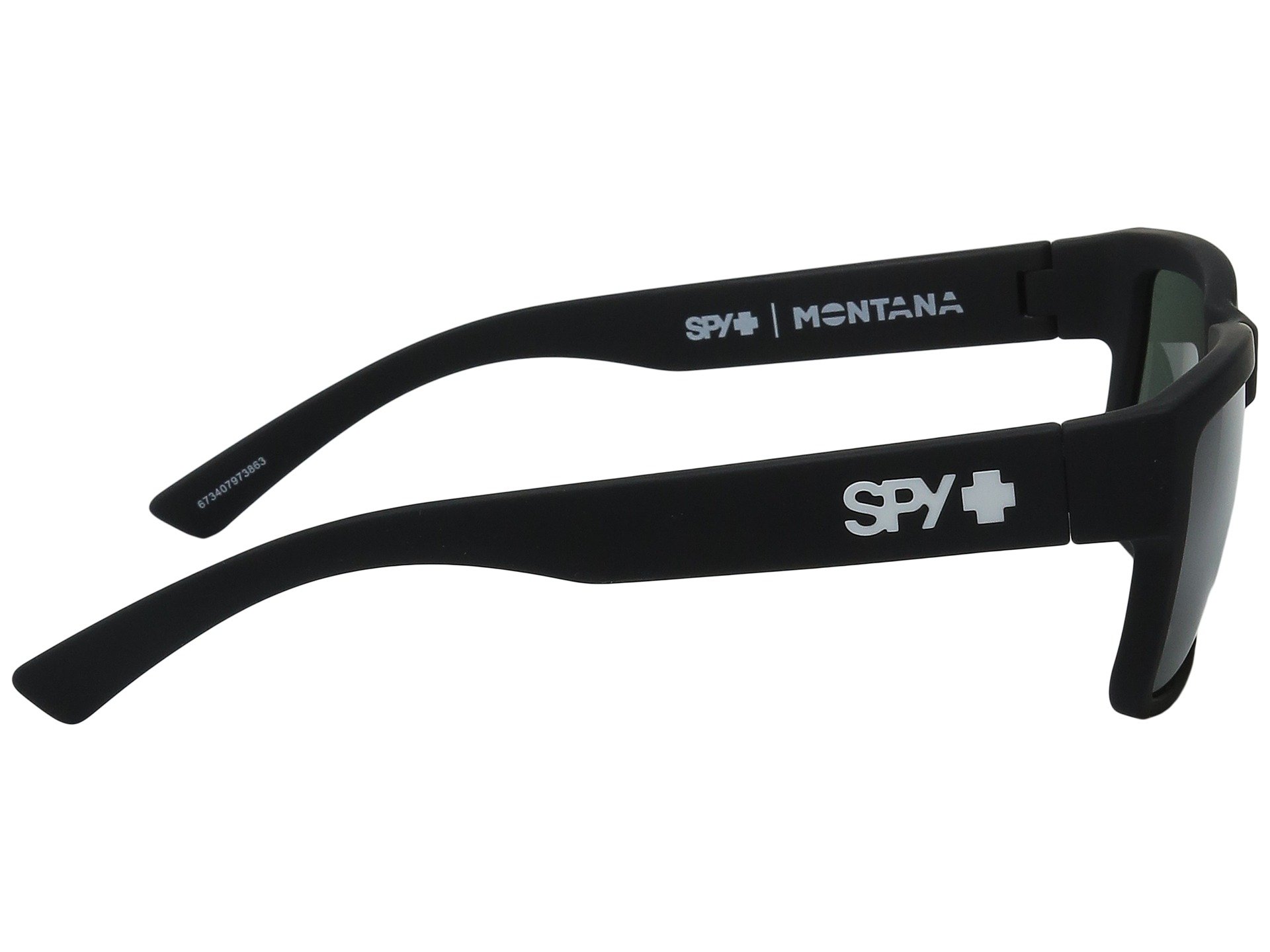 Spy Optic Montana Sunglasses Matte Black w/ Happy Grey Green Lens + Sticker