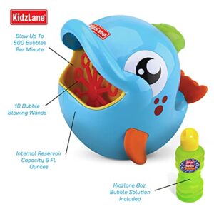 Kidzlane Bubble Maker Machine for Kids - Big Bubbles Speed Blower for Toddler's Outdoor Party Play - Makes 500 to 1000 per Minute (Bubble Dolphin)