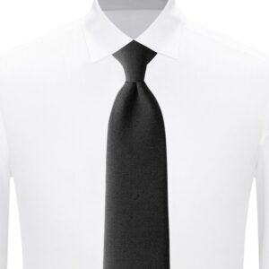 Jacob Alexander Uniform Solid Clip-On Tie with Buttonholes - XL 24 inch - Black