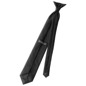 Jacob Alexander Uniform Solid Clip-On Tie with Buttonholes - XL 24 inch - Black