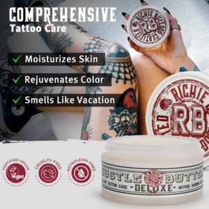 Hustle Butter Tattoo Aftercare Tattoo Balm Value Size 2pk For New & Older Tattoos - Safe While Healing - Essential Tattoo Supplies Vegan Tattoo Lotion No-Petroleum