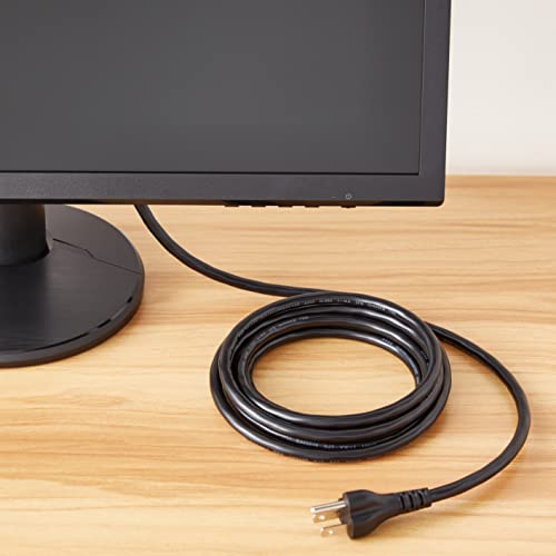 Amazon Basics Computer Monitor TV Replacement Power Cord, 10', Black